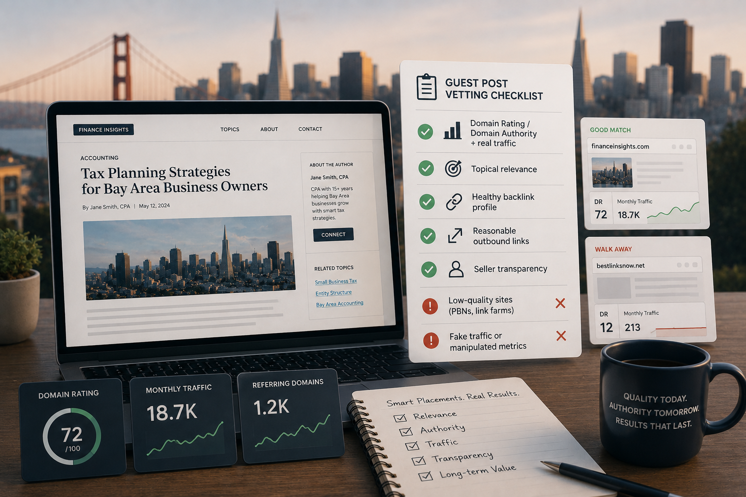 Guest Post Vetting Checklist infographic for San Francisco bookkeepers